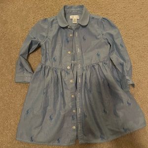Ralph Lauren Classic Logo All Over Dress👗in Light Blue Toddler👶Dress👗